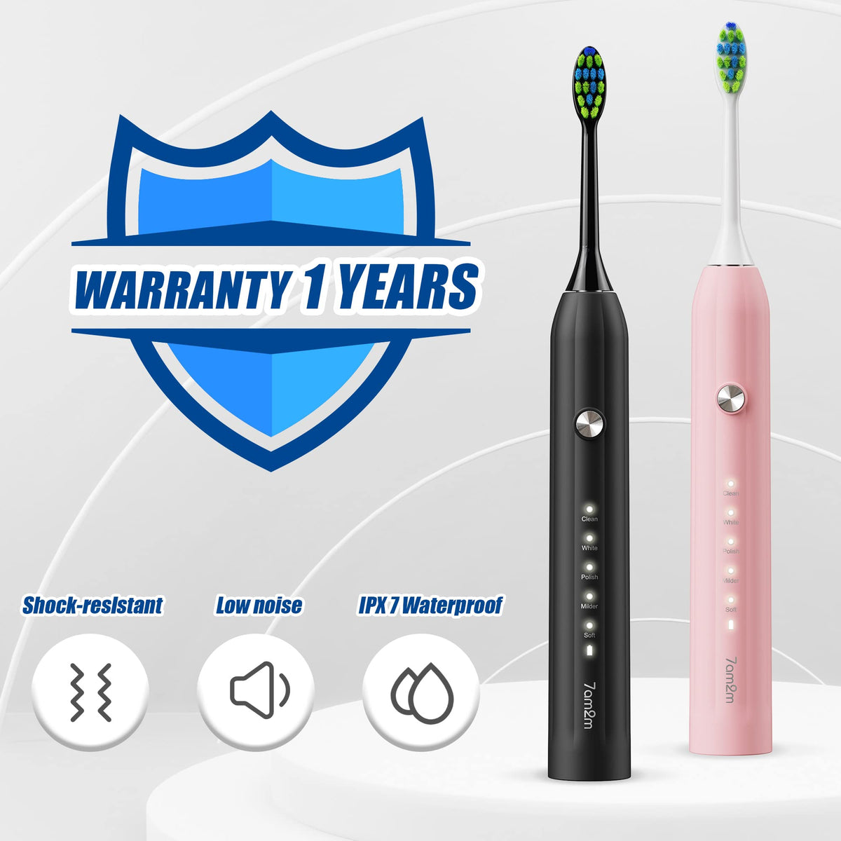 Sonic Electric Toothbrush with 12 Brush Heads 2 Pack P931