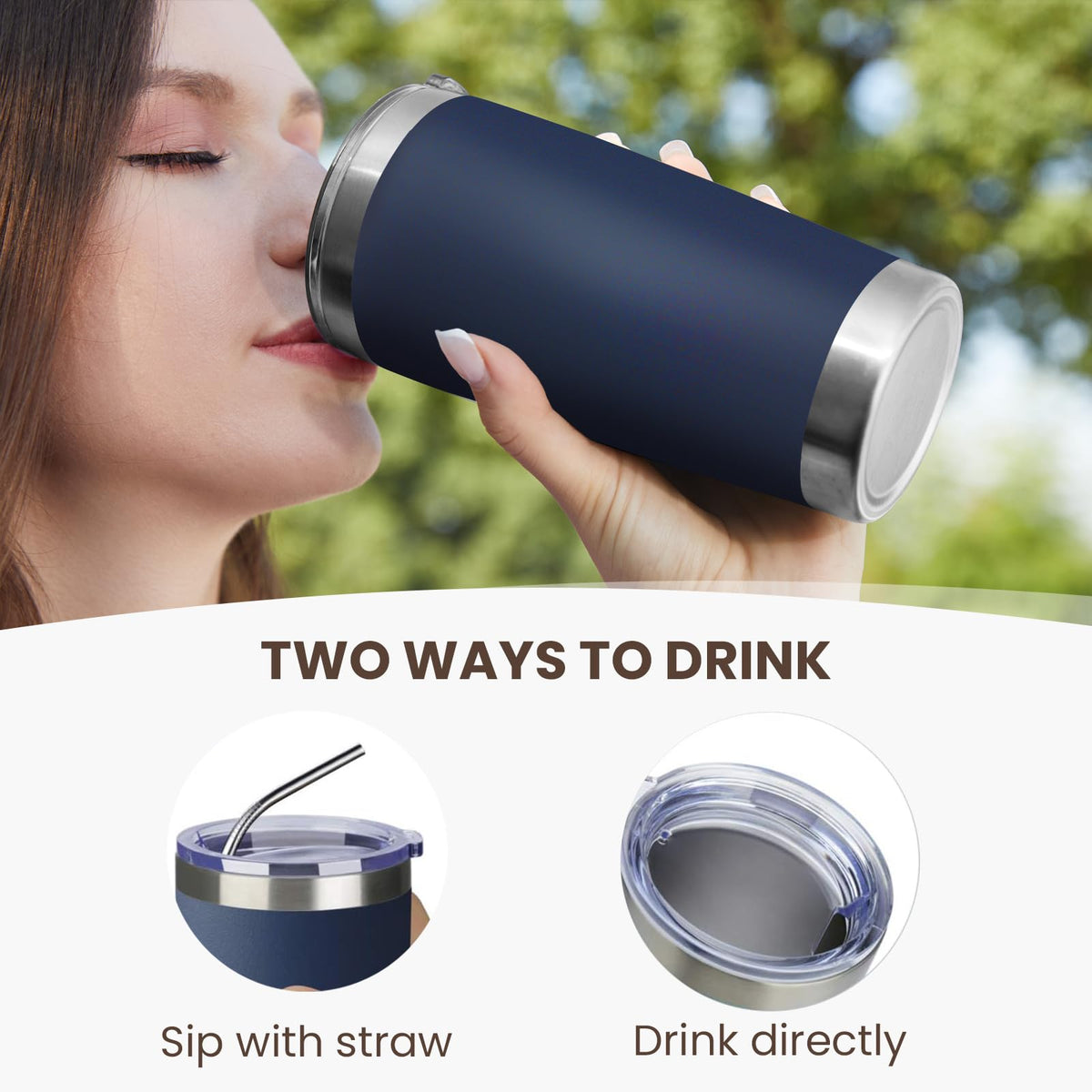 20oz Stainless Steel Insulated Tumbler with Lid and Straw X926331