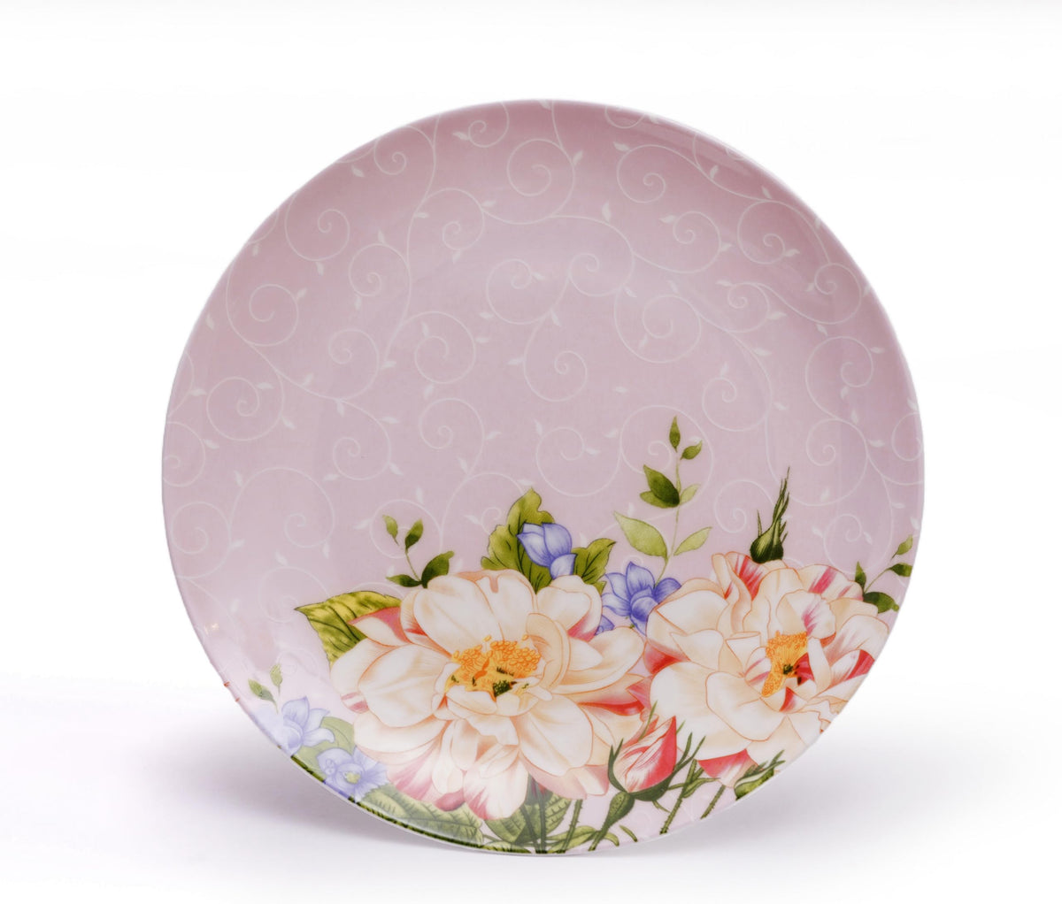 Pink Floral Ceramic Plates and Mugs Set Of 12 H698865