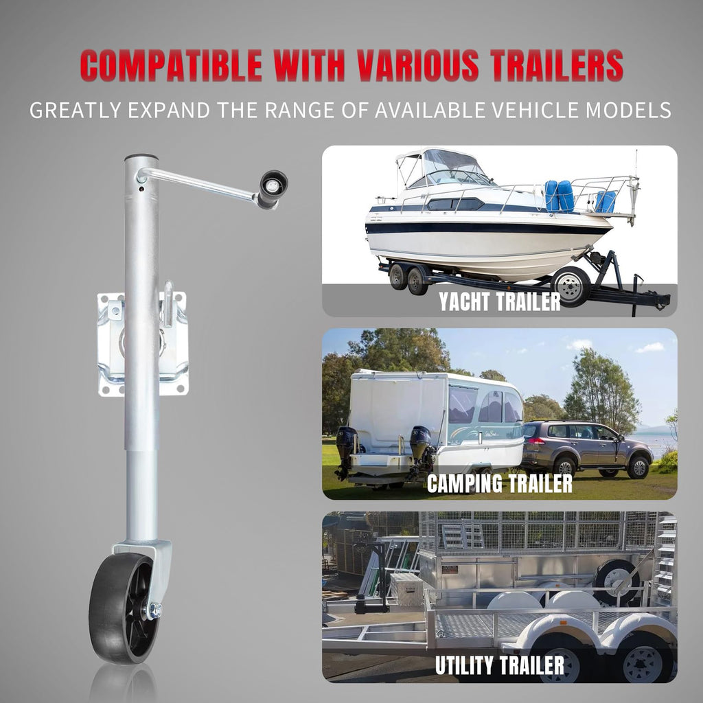 1000 lbs Swivel Boat Trailer Jack with Wheel D880