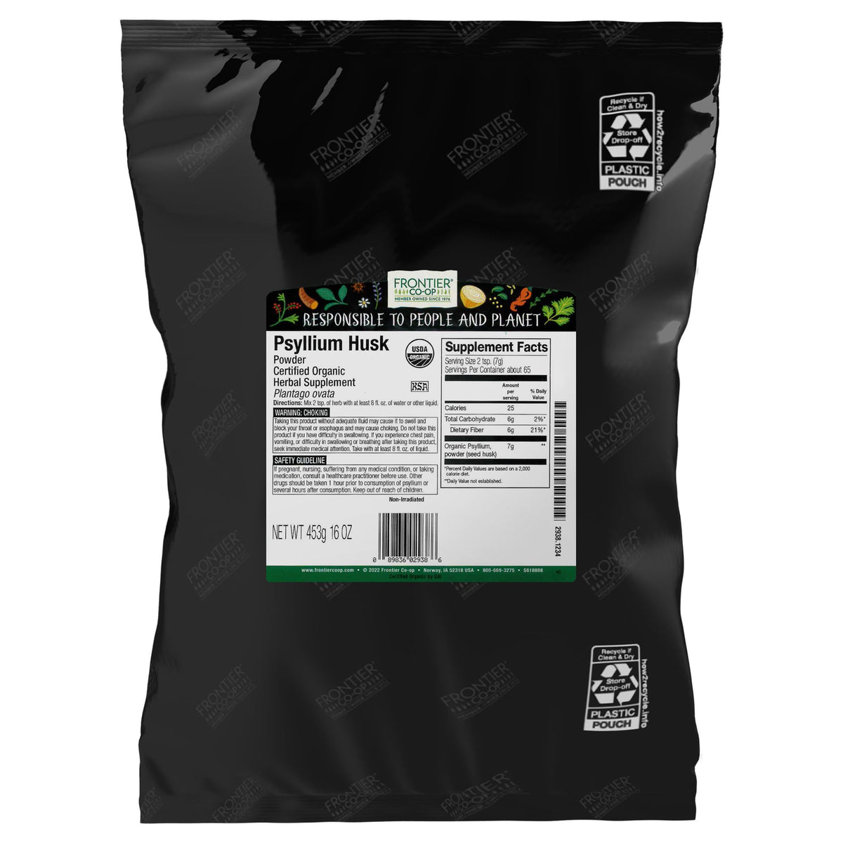 Organic Psyllium Husk Powder 1lb E896