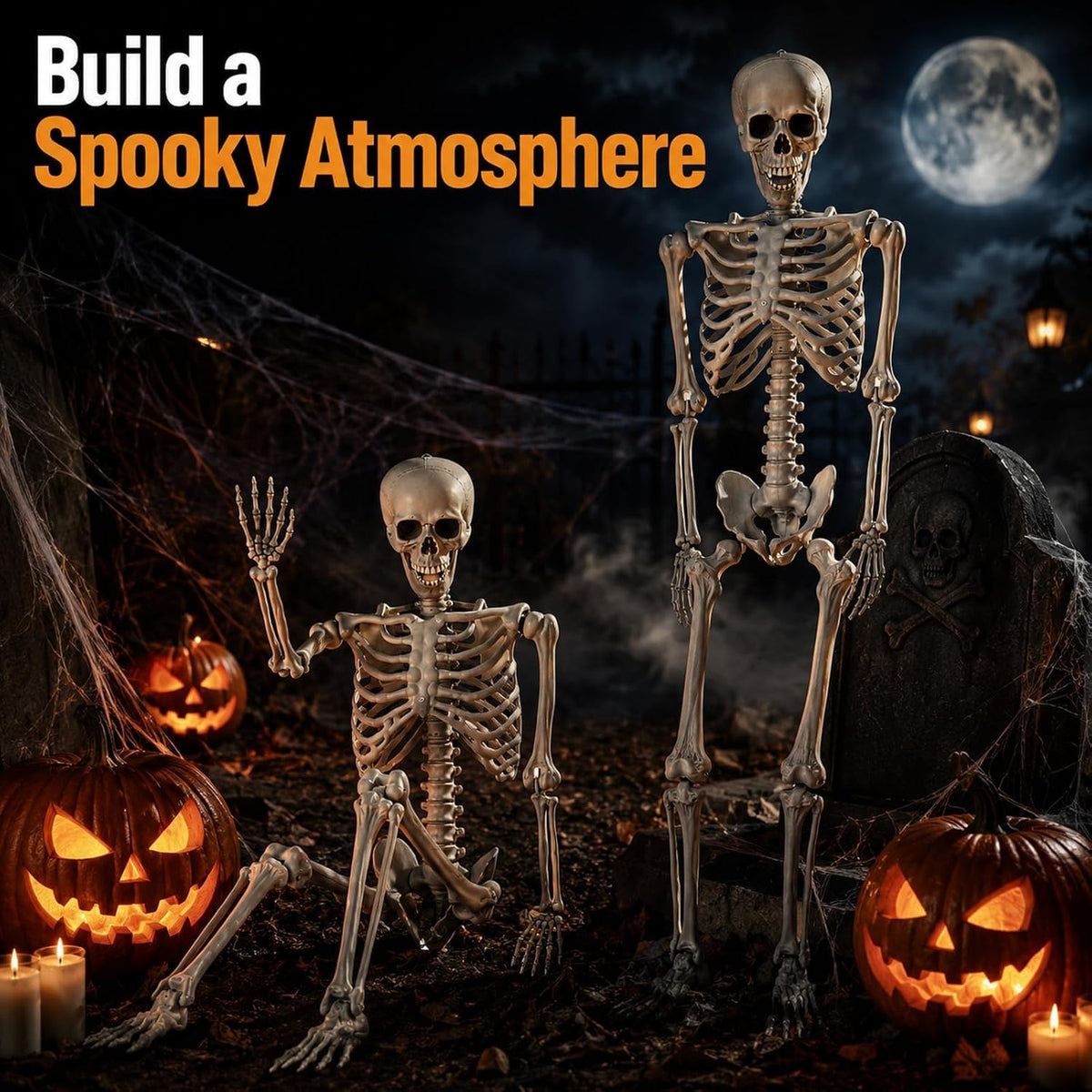 5.4 ft Full Body Plastic Skeleton Prop O448