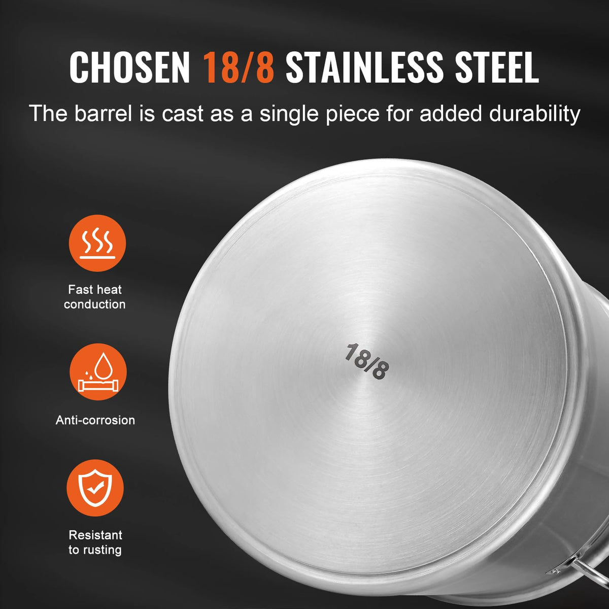 18/8 Stainless Steel 42QT Stockpot A76327