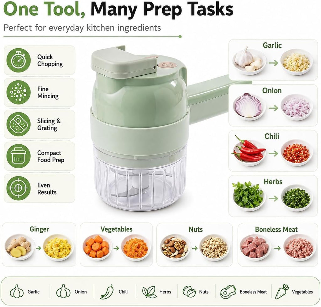 4 in 1 Handheld Electric Vegetable Chopper T520