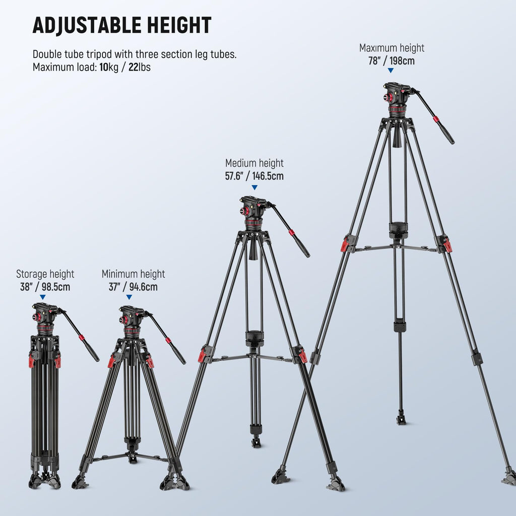 Carbon Fiber Video Camera Tripod with Fluid Head G633254