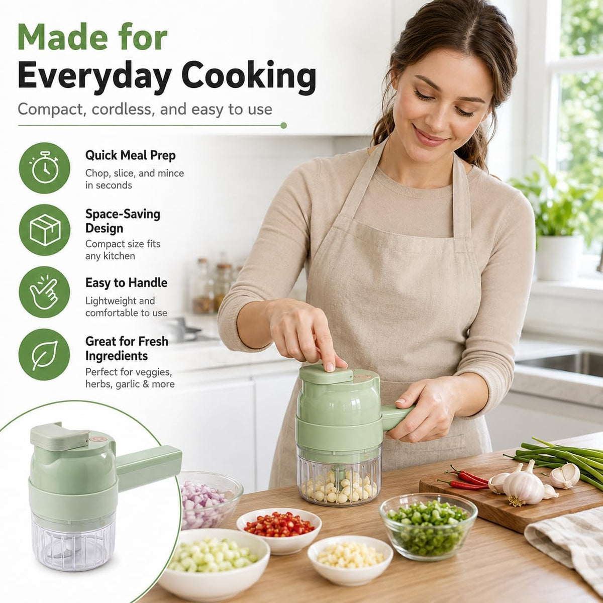 4 in 1 Handheld Electric Vegetable Chopper T520