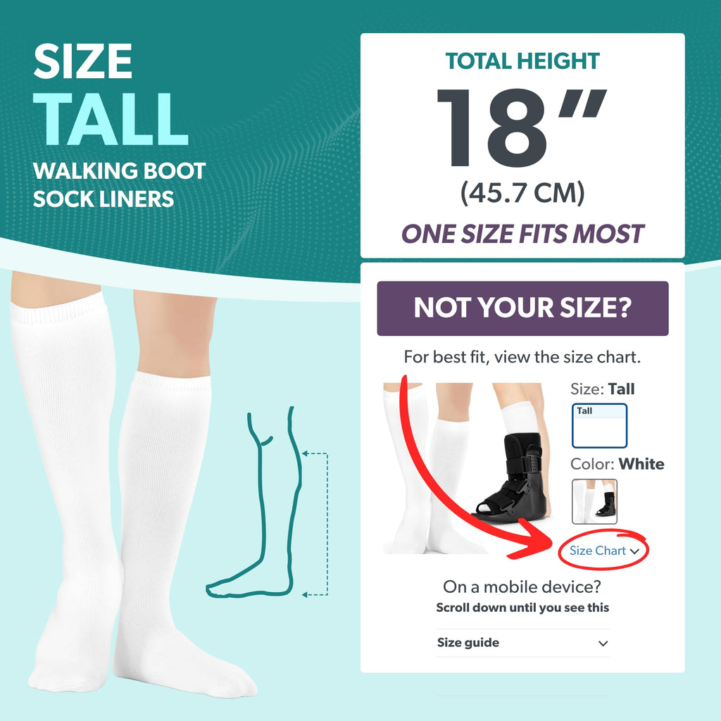 1 Pair White Tube Sock Liners H508