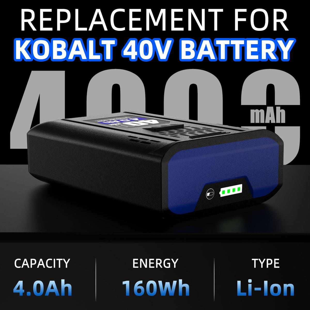 40V 4.0Ah Rechargeable Lithium-Ion Battery A412