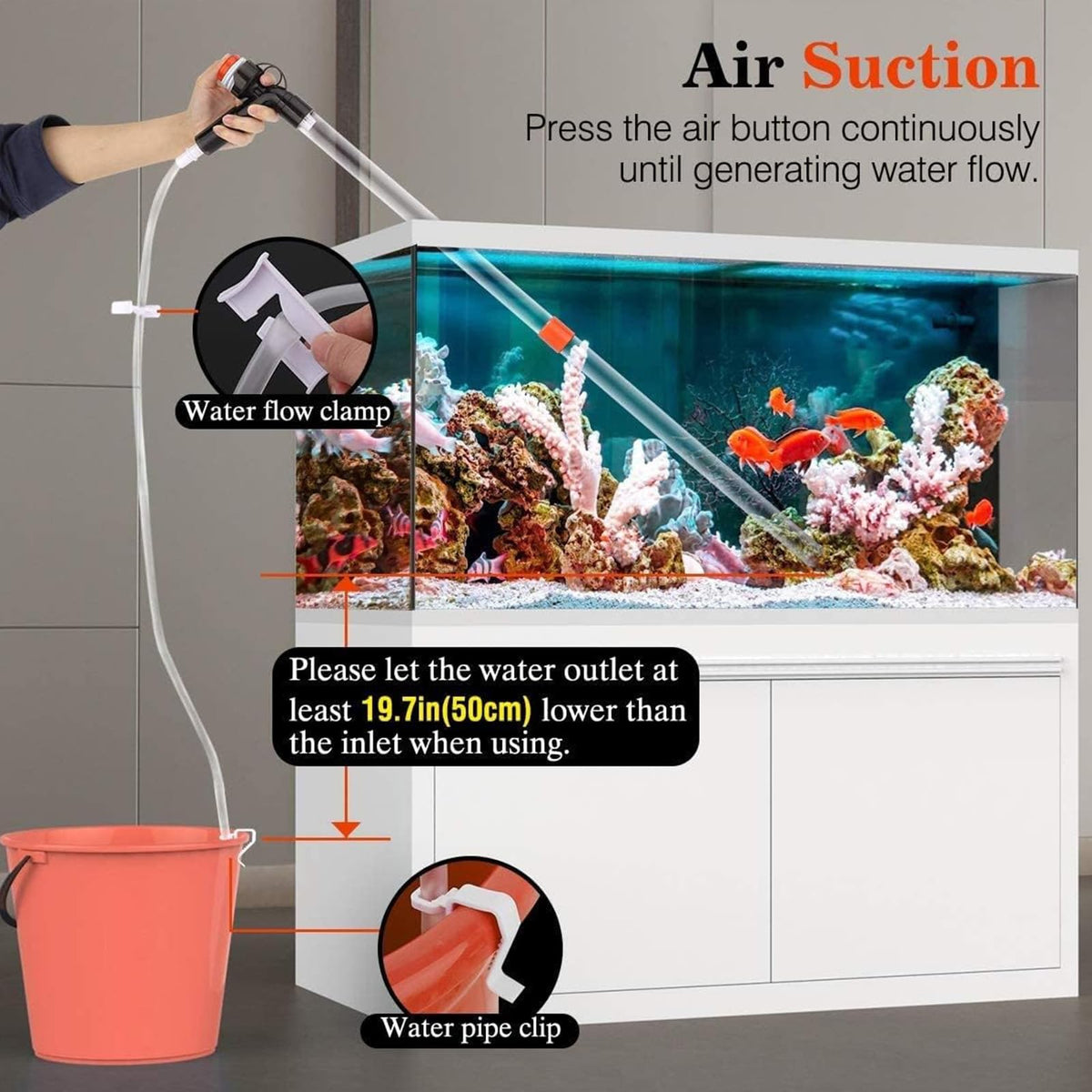 5 in 1 Aquarium Gravel Cleaner Fish Tank Kit G75038
