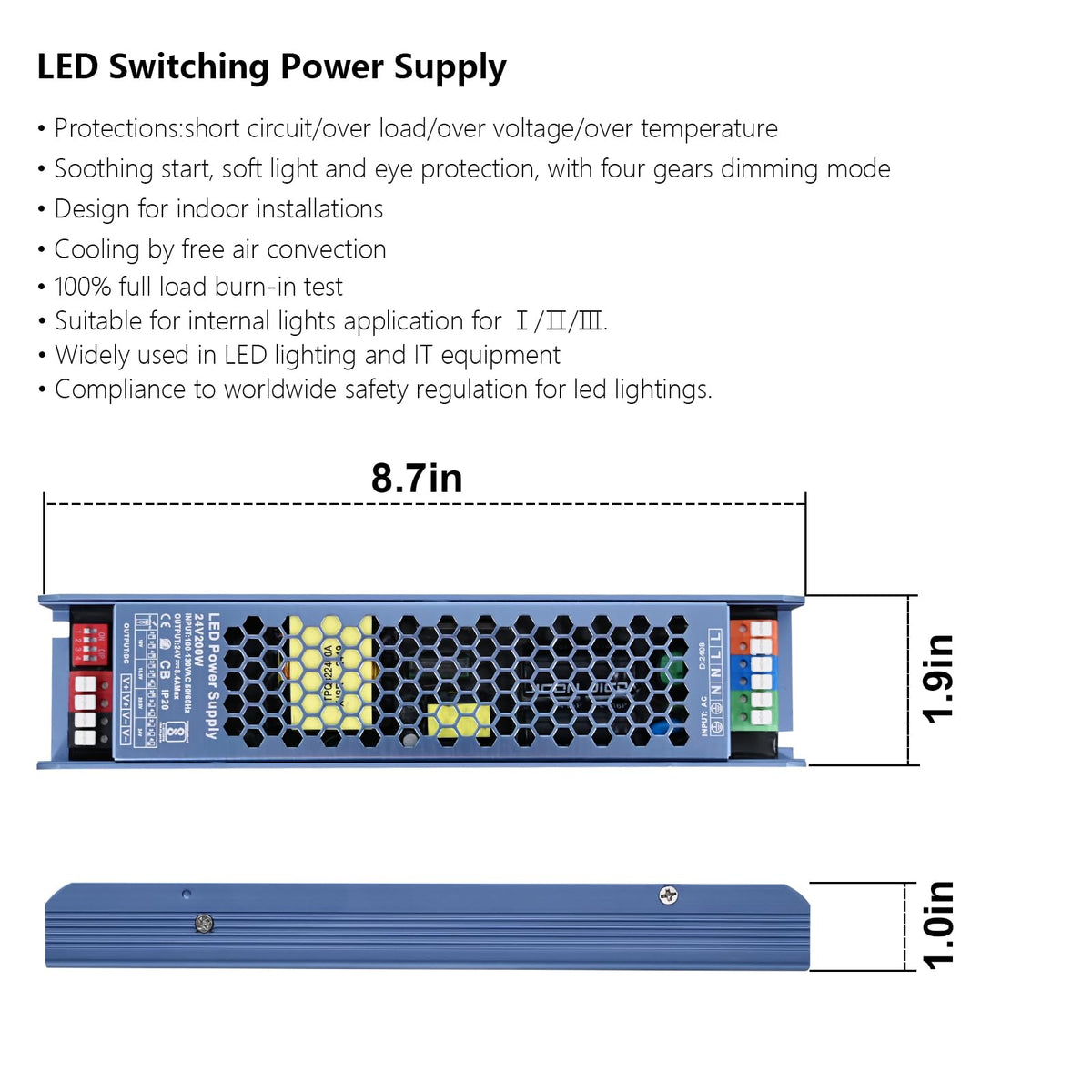 24V 200W LED Driver Switching Power Supply D4599