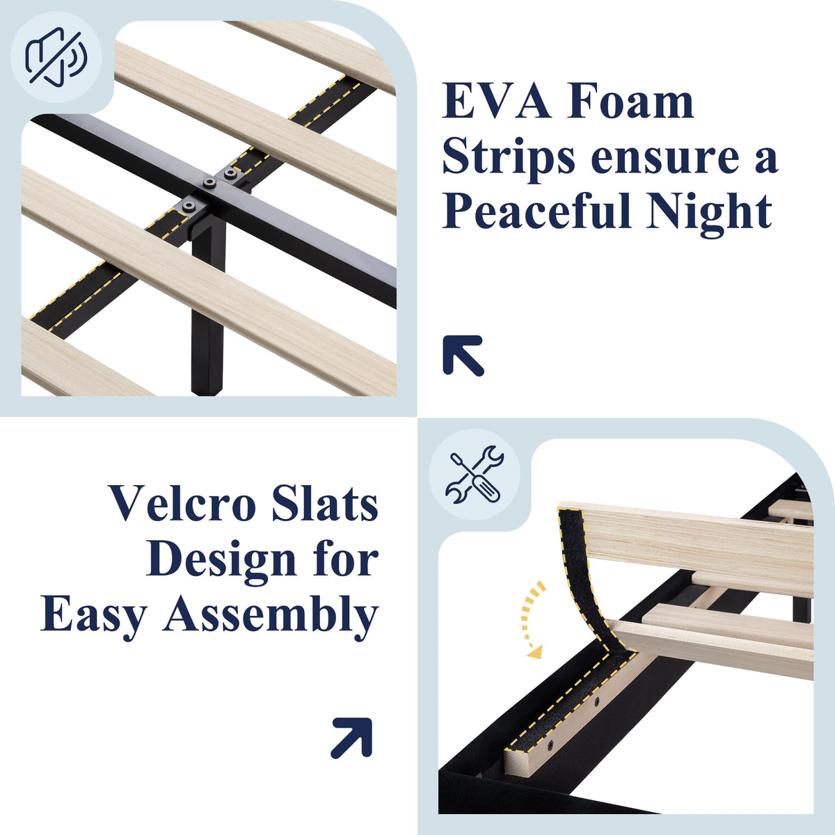 Queen Size Black Velvet Upholstered Platform Bed Frame with Storage Headboard L523954