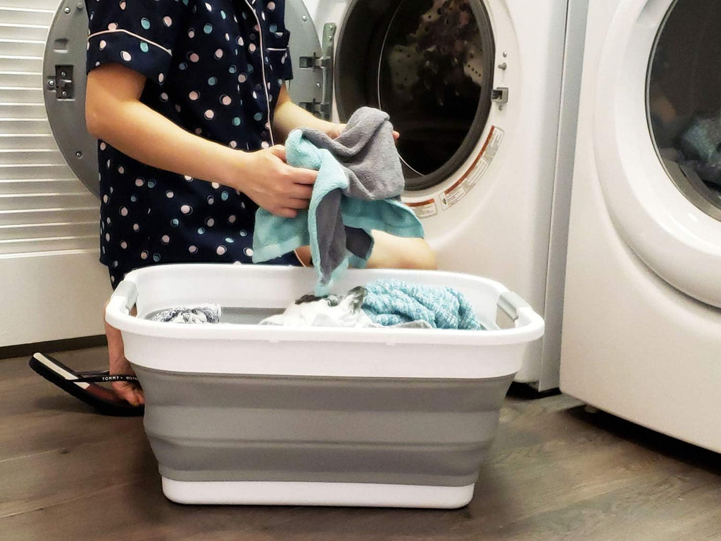 Collapsible Plastic Laundry Basket Set of 2 O9042