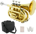 Bb Flat Brass Pocket Trumpet with 7C Mouthpiece H933