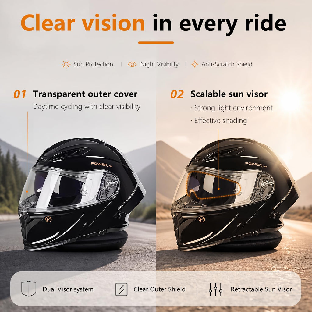 Motorcycle Helmet Bluetooth DOT Approved O728920