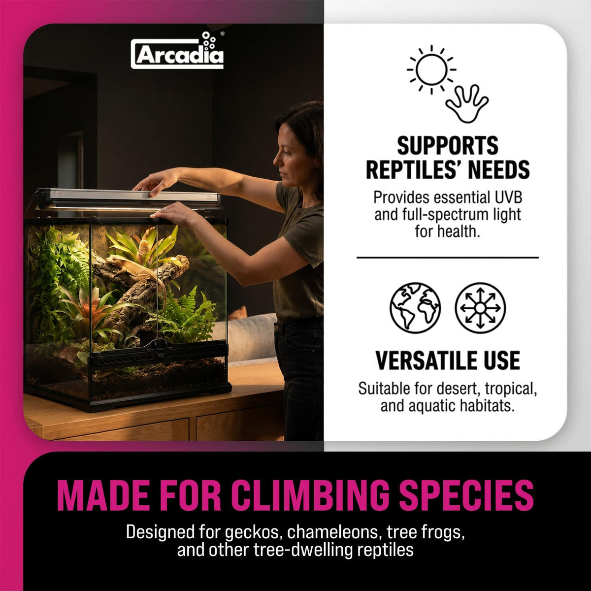 22.5" 24 Watts 12% UVB Desert Reptile Light Fixture Kit V524260