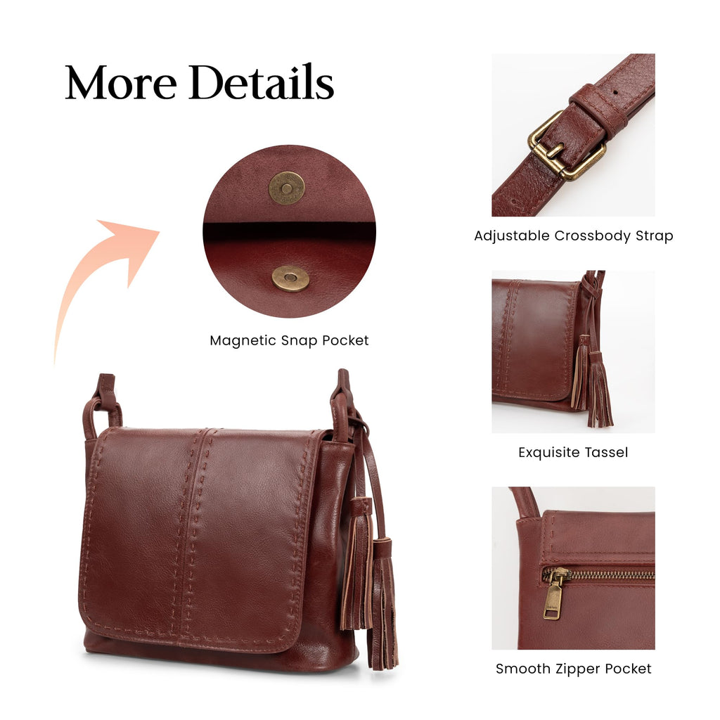 Vintage Leather Crossbody Bag with Multi-Pockets RFID O252280