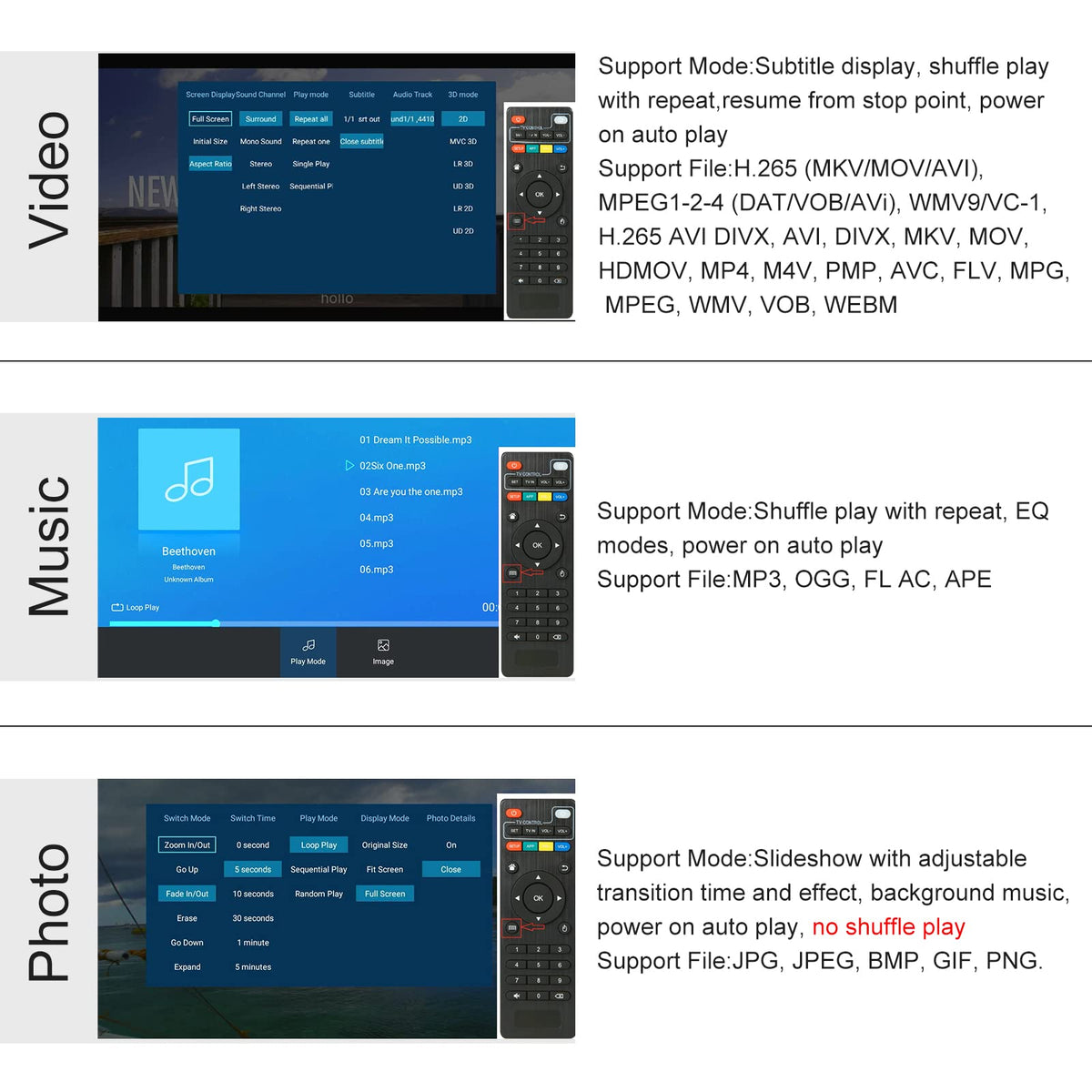 4K Media Player with Remote Control R6228