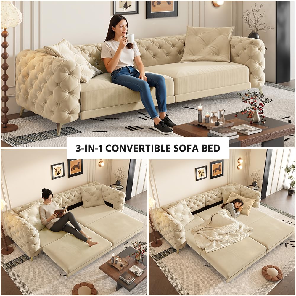 King Size Velvet Sleeper Sofa Bed D400104