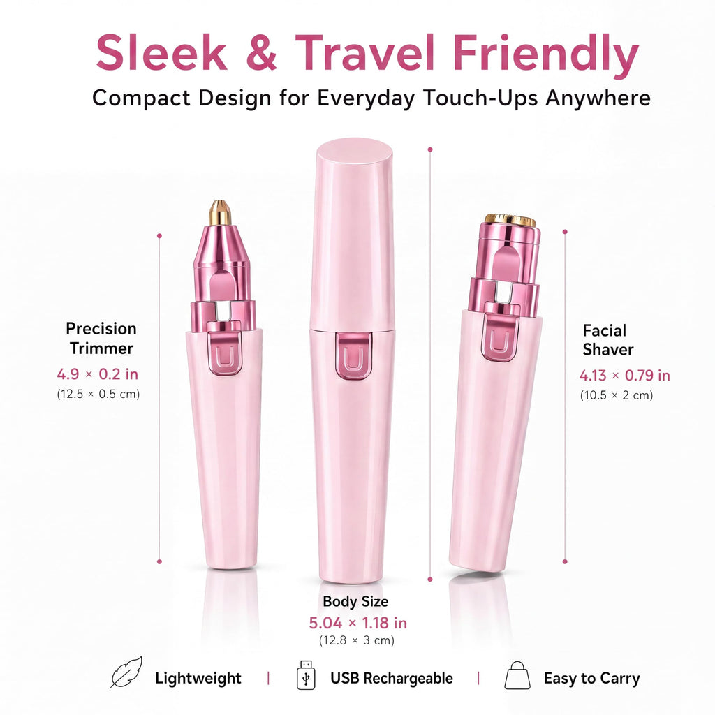 Pink USB Rechargeable Facial Hair Remover T547