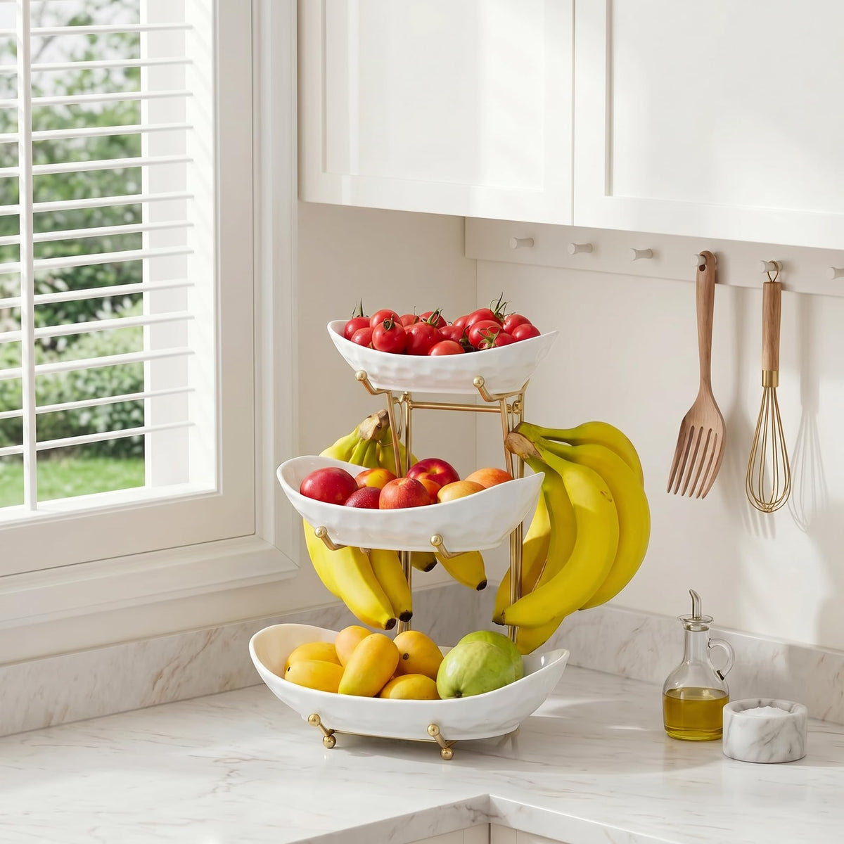 3 Tier Ceramic Fruit Bowl Stand T51651