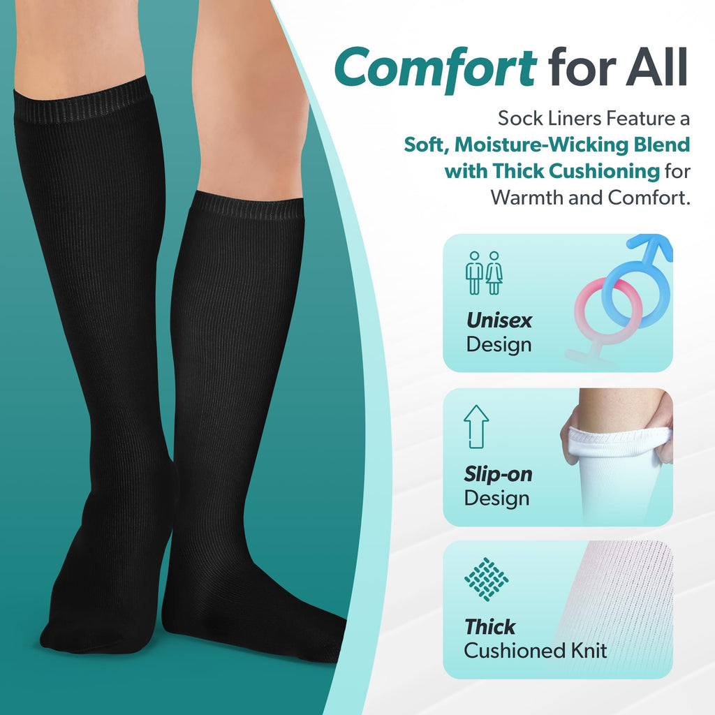 1 Pair White Tube Sock Liners H508