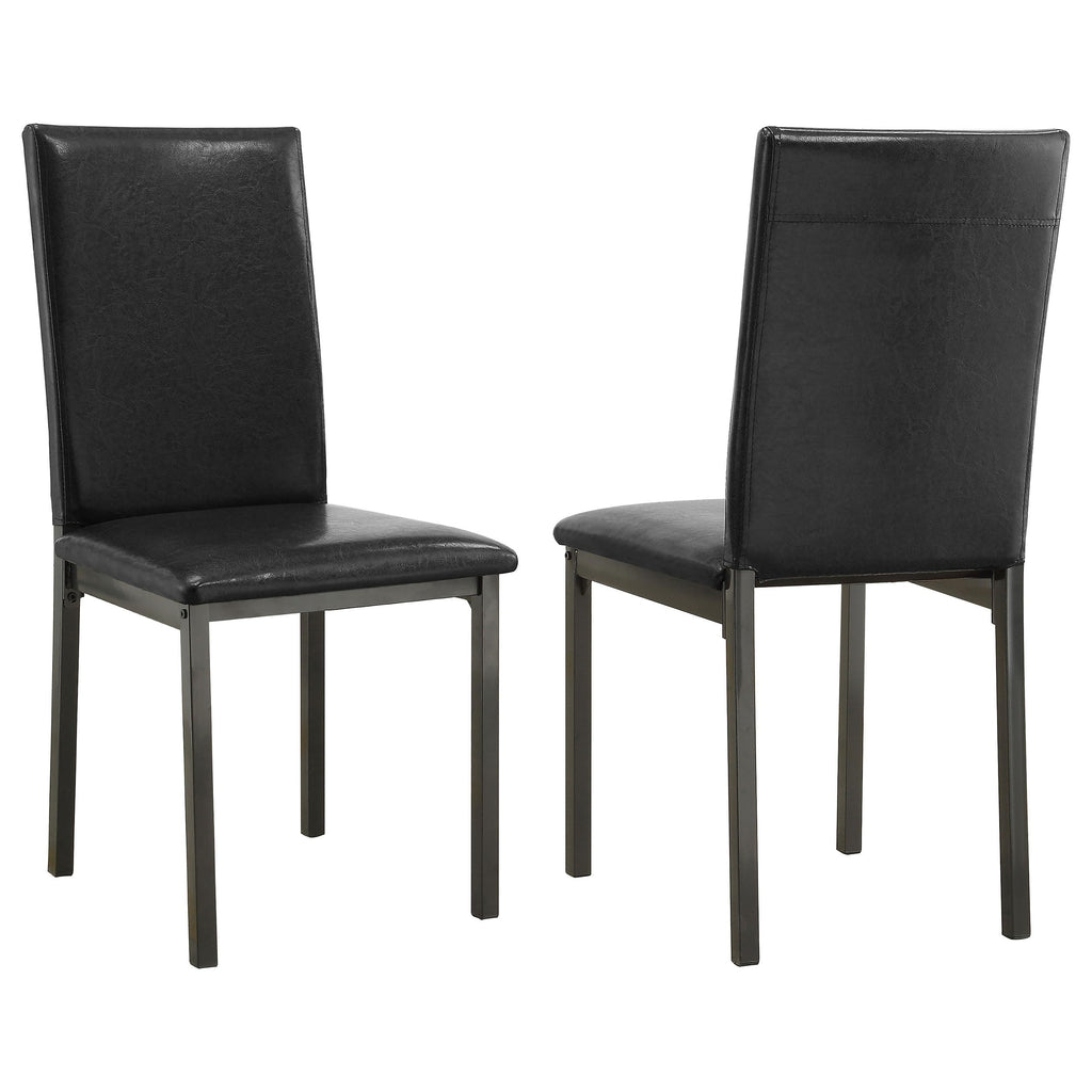 Set of 2 Faux Leather Upholstered Dining Side Chair Black and Grey B44873