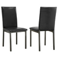 Set of 2 Faux Leather Upholstered Dining Side Chair Black and Grey B44873