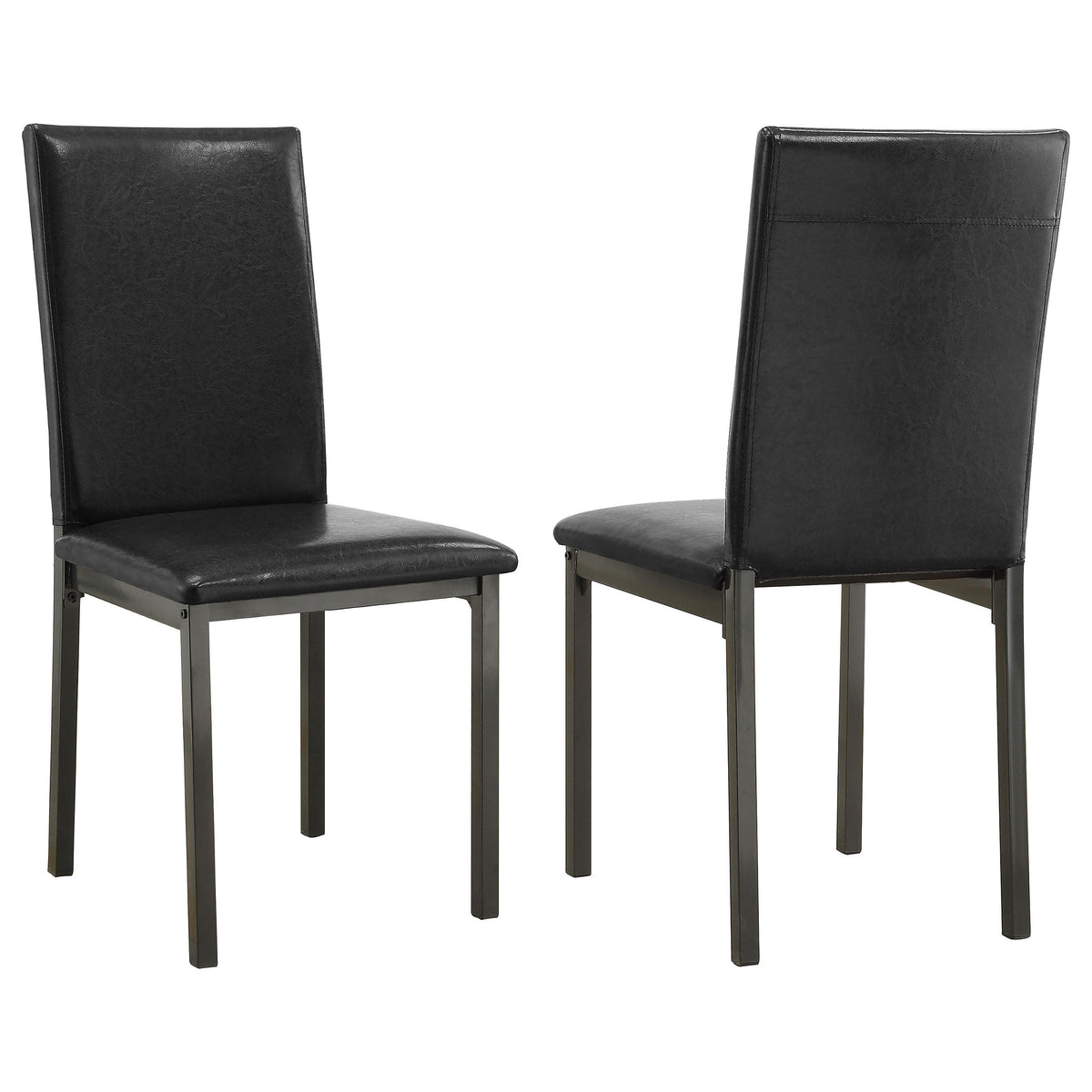 Set of 2 Faux Leather Upholstered Dining Side Chair Black and Grey B44873
