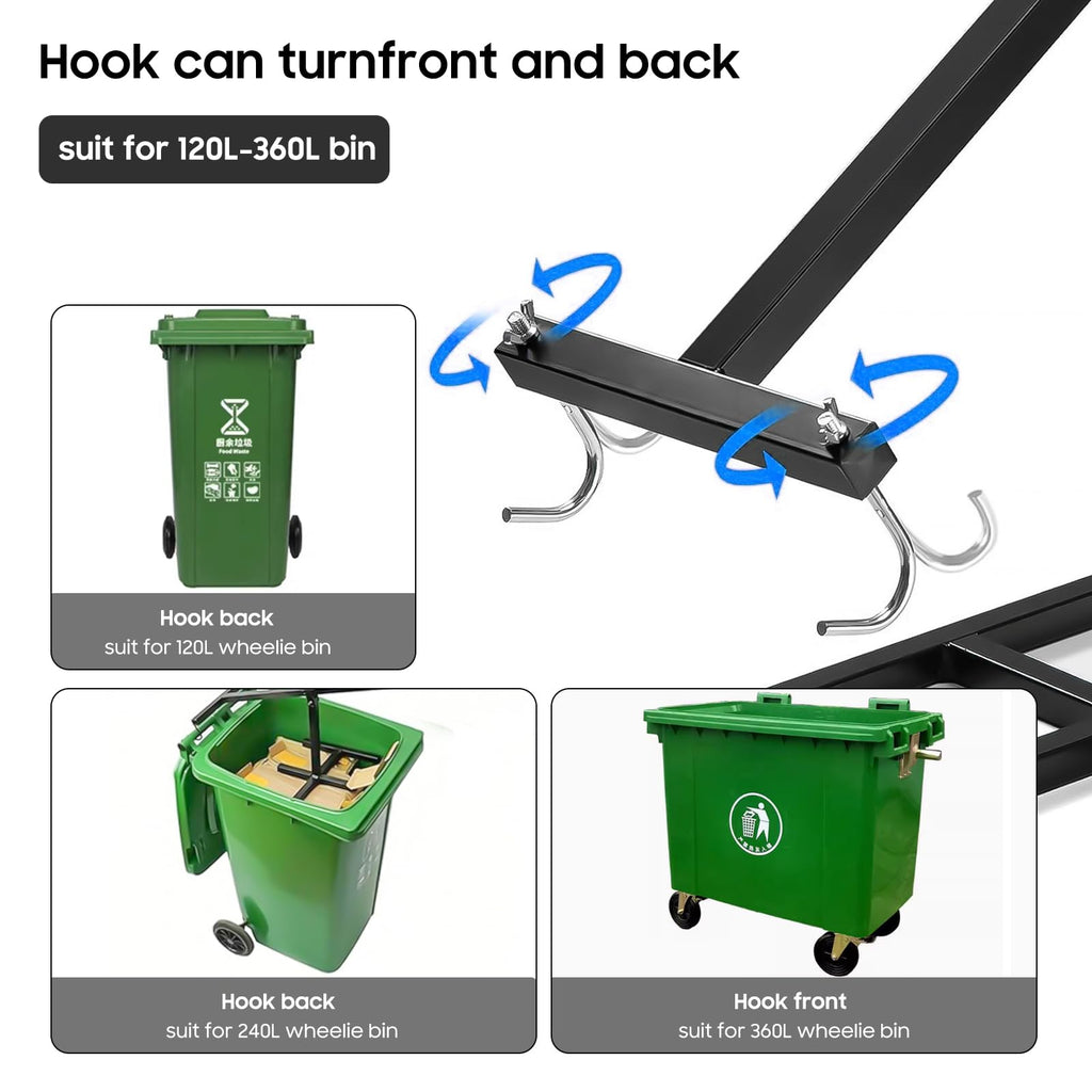 Manual Trash Compactor Hand Tool for Wheelie Bins E342326