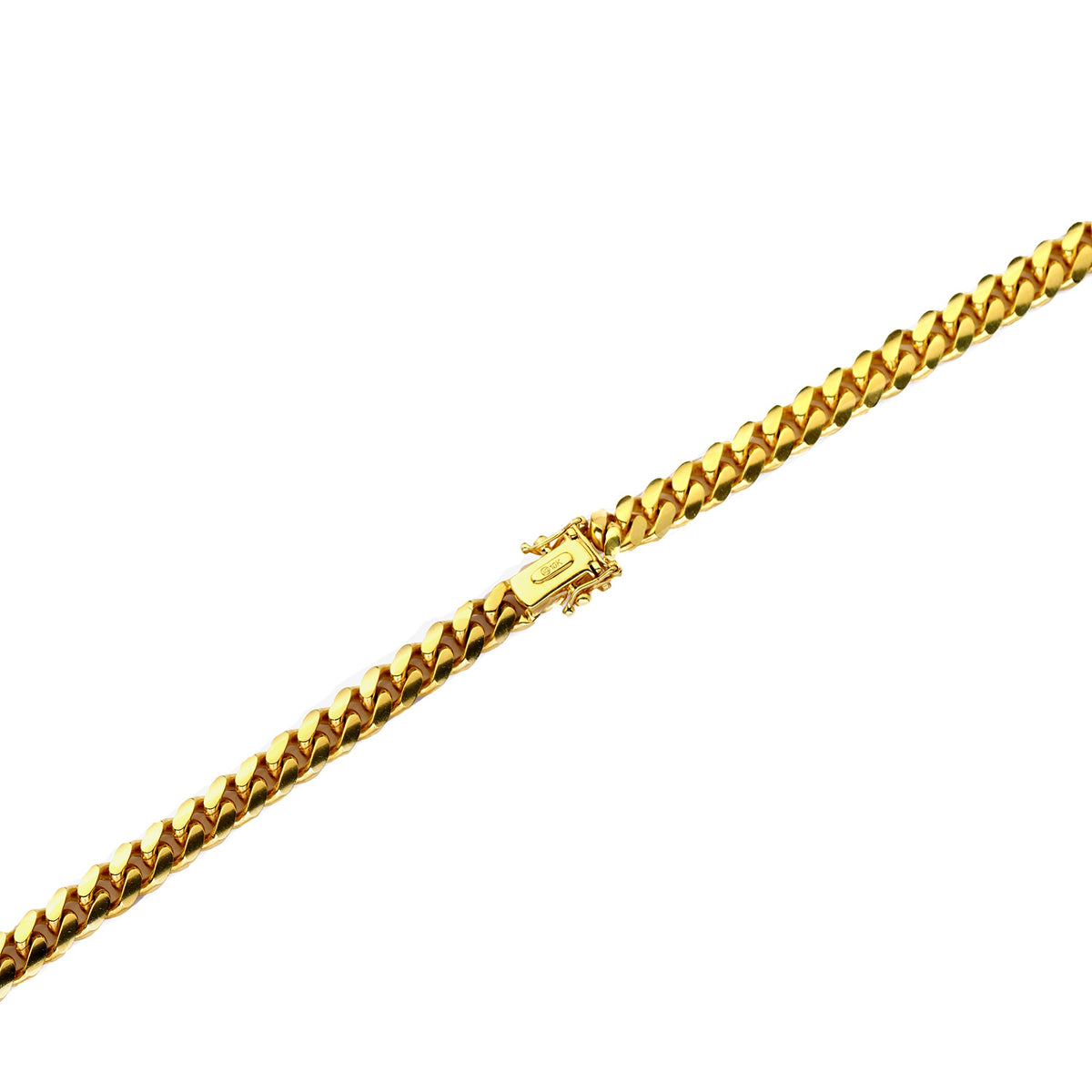 10K Yellow Gold 4mm Cuban Link Chain Necklace K879