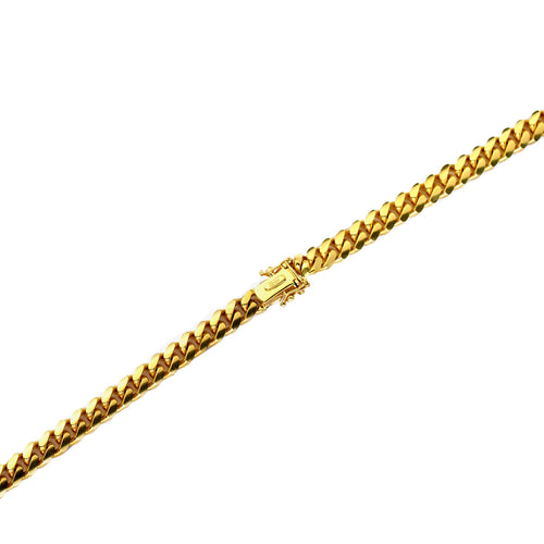 10K Yellow Gold 4mm Cuban Link Chain Necklace K879