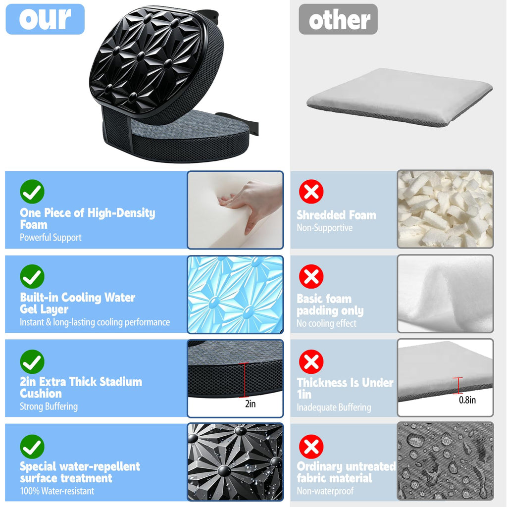 Foldable Cooling Gel Memory Foam Seat Cushion A366