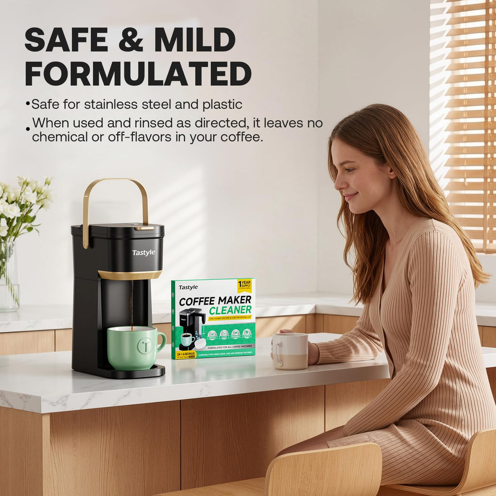 Mini Single Serve Coffee Maker with 30 Descaler Tablets G708394