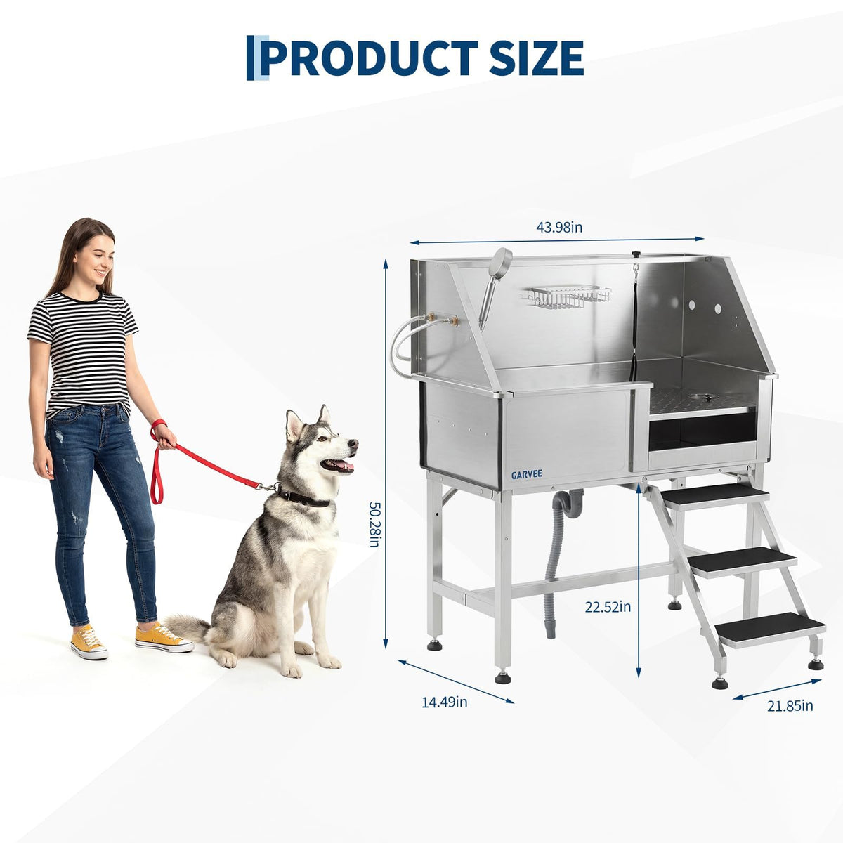 46 Inch Stainless Steel Dog Washing Station L758058