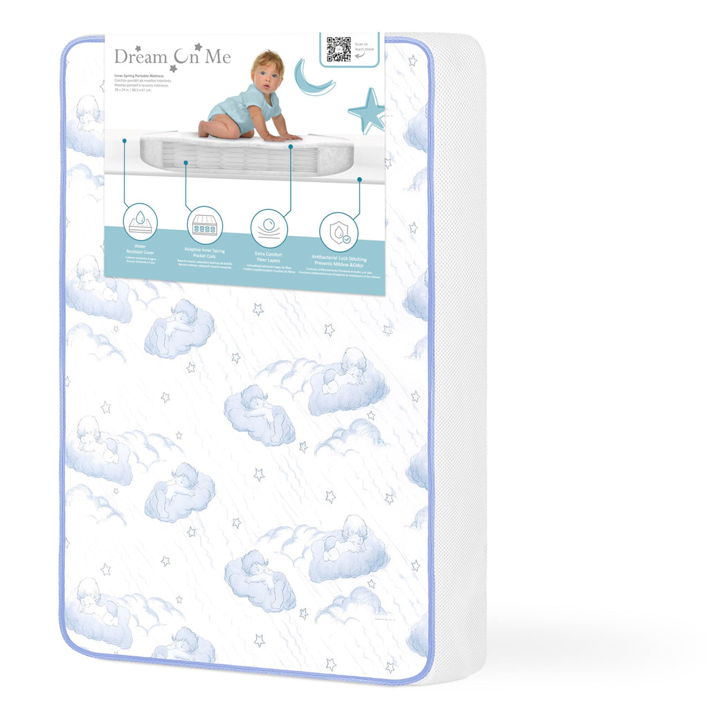2-in-1 Breathable Inner Spring Portable Crib Mattress E587