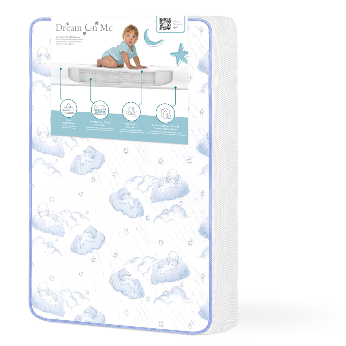 2-in-1 Breathable Inner Spring Portable Crib Mattress E587