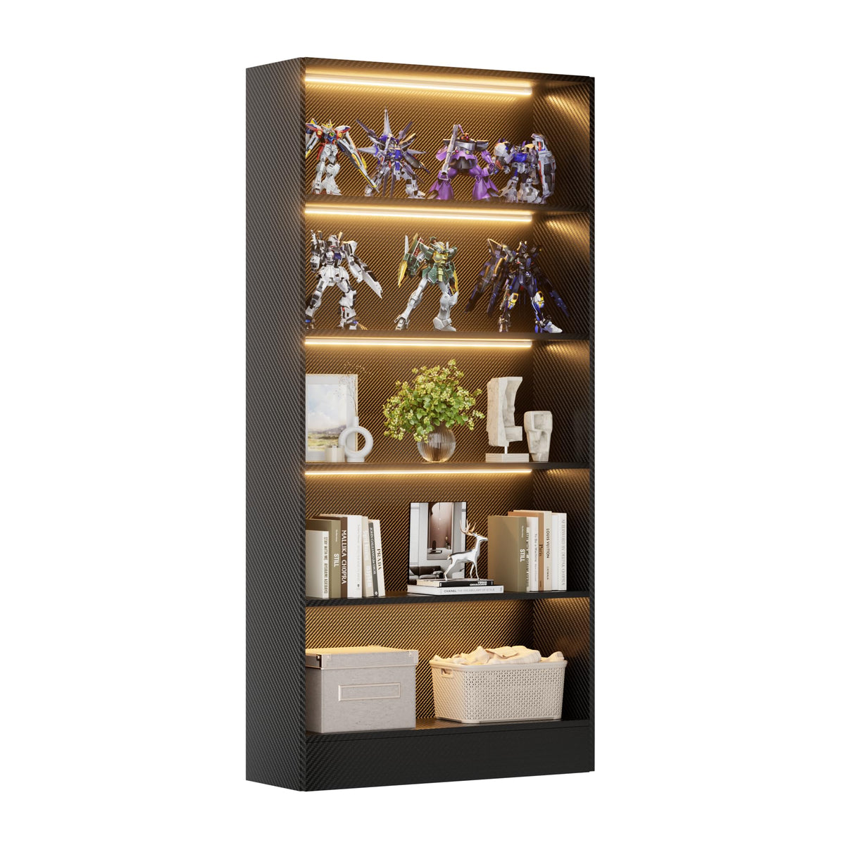 Black 5-Tier Wooden Bookshelf U60149