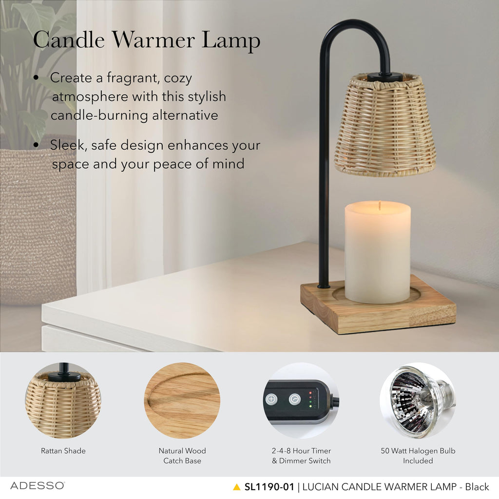 Candle Warmer Lamp, Antique Brass & Ribbed Glass, Dimmable H271794