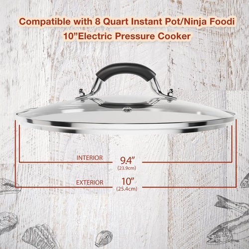 10 Inch Tempered Glass Lid with Silicone Handle Q571950