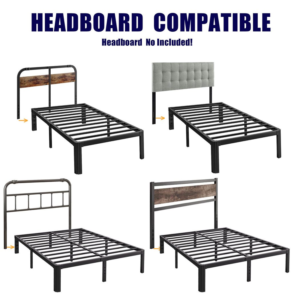 California King Heavy Duty Metal Platform Bed Frame with Round Corners D3236