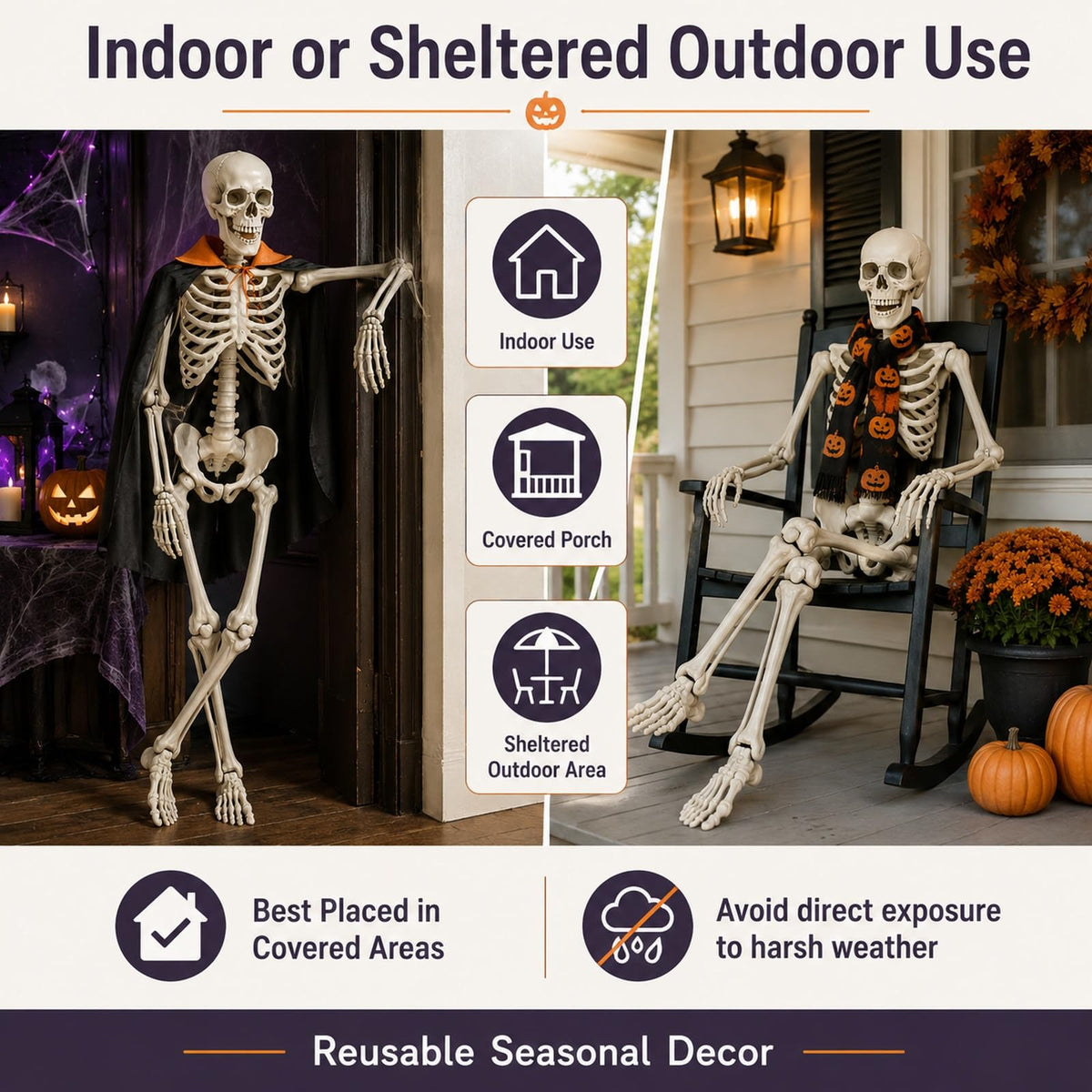 5.4 ft Full Body Plastic Skeleton Prop O448