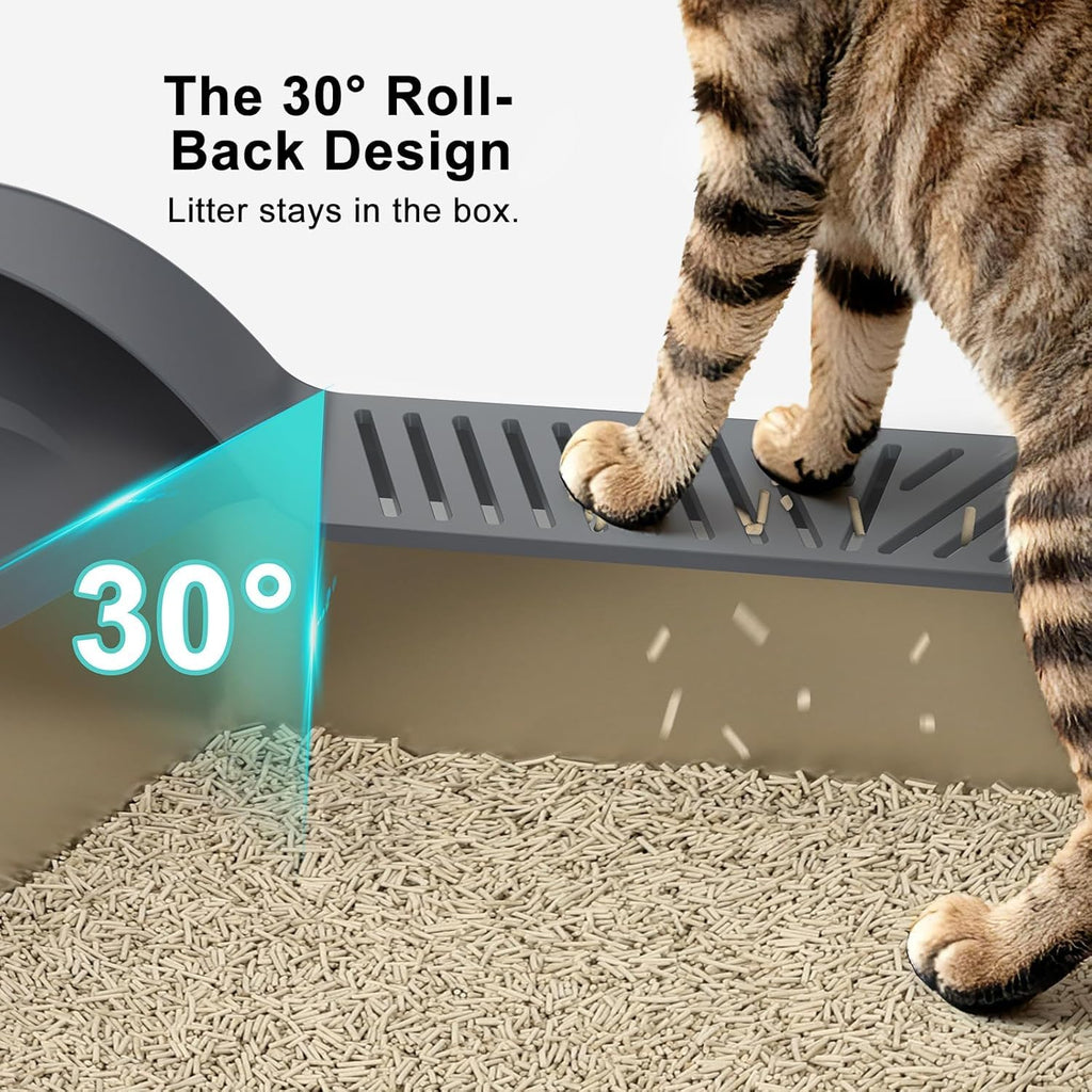 2 Pack XL Stainless Steel Enclosed Cat Litter Box with Lid U878639