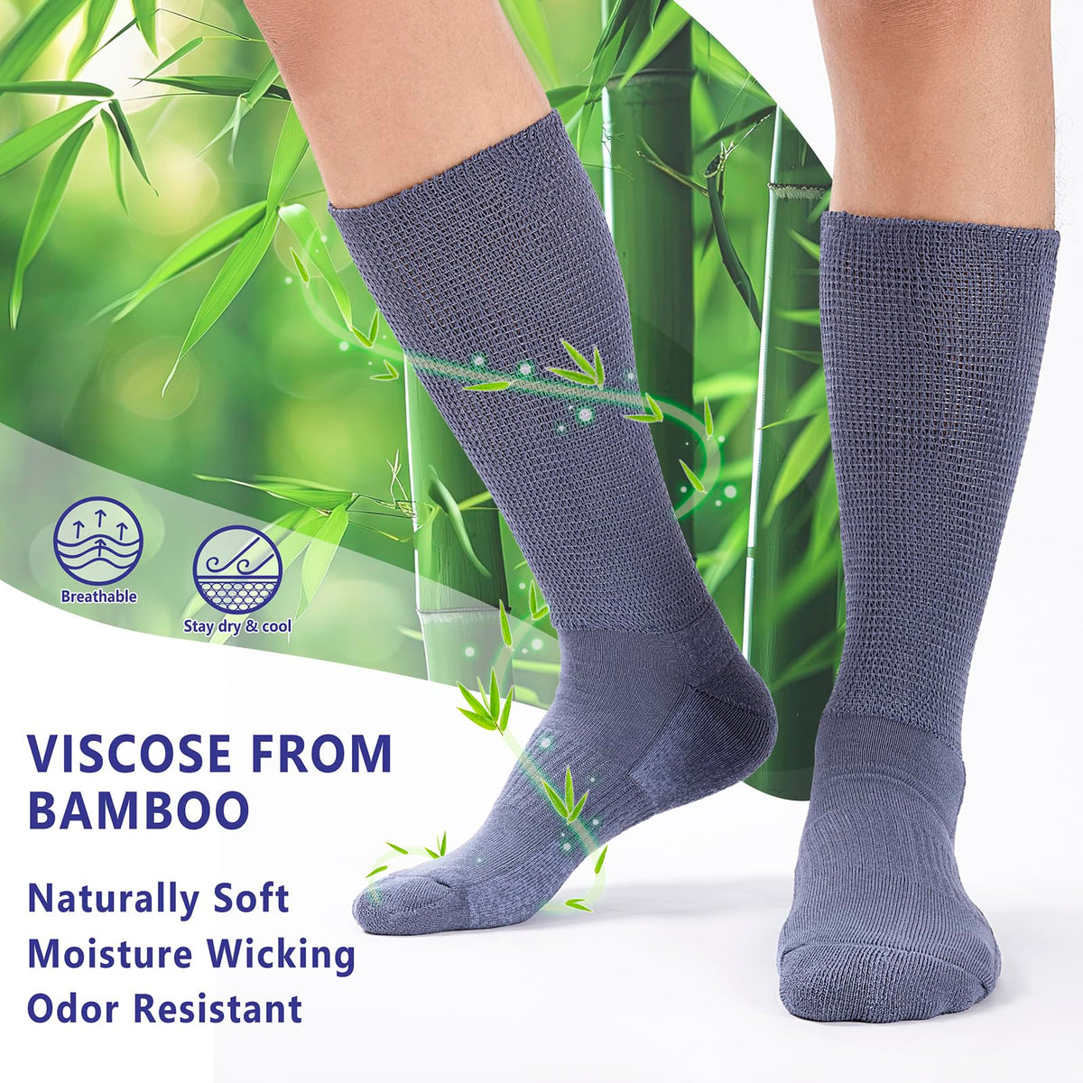 Viscose from Bamboo Crew Socks, 3 Pairs T189809