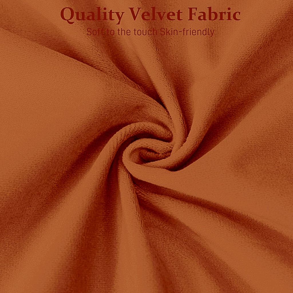 Orange Velvet Ottoman Bench W7495