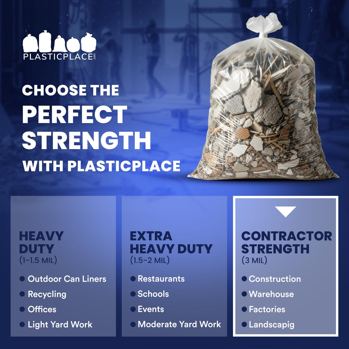 Clear Heavy Duty 42 Gallon Trash Bags 50 Count K16917