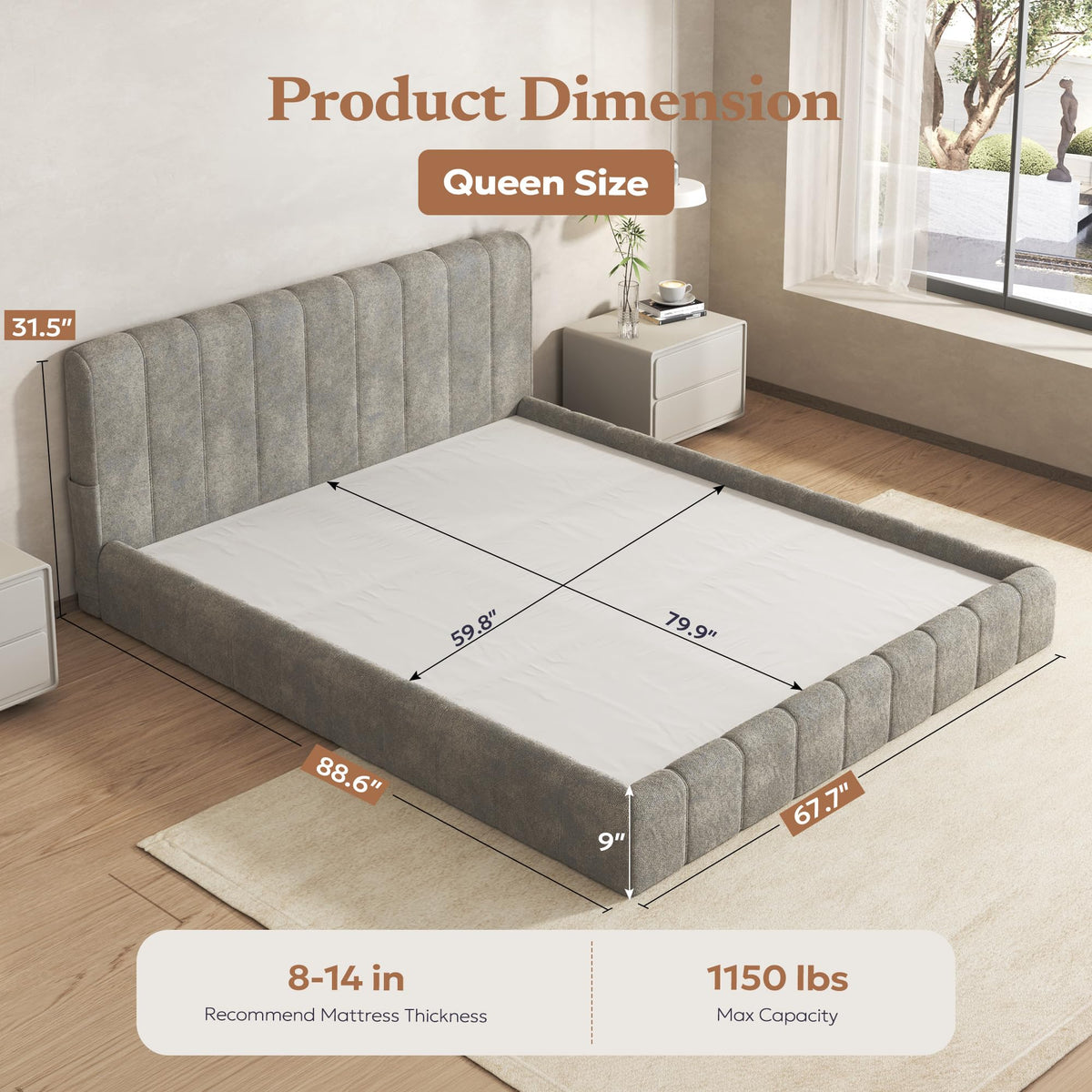 Queen Cloud Bed Frame M20310