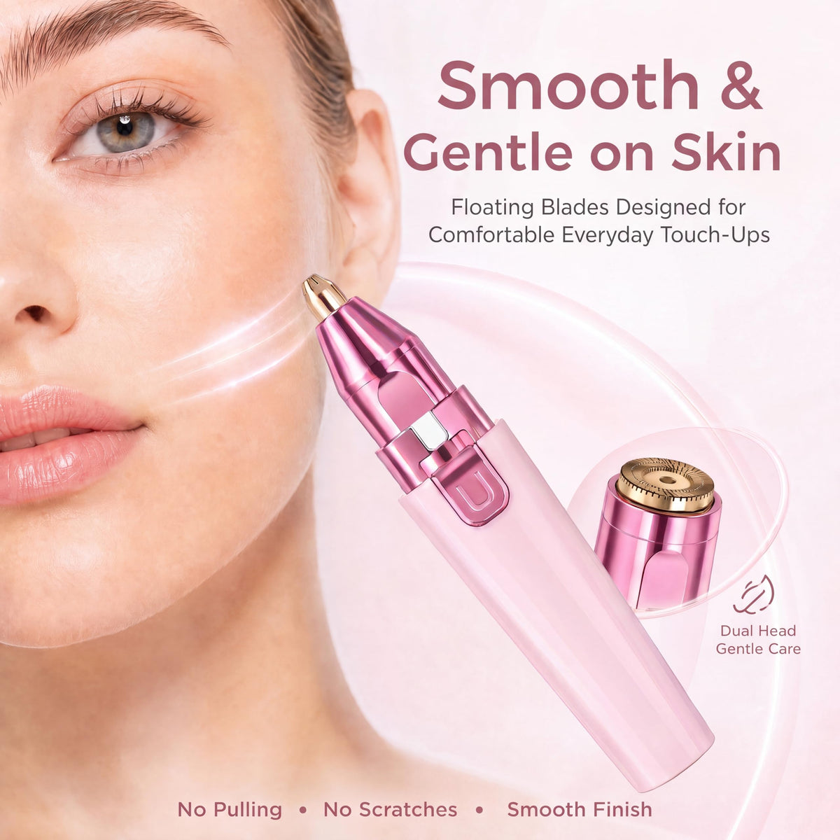 Pink USB Rechargeable Facial Hair Remover T547