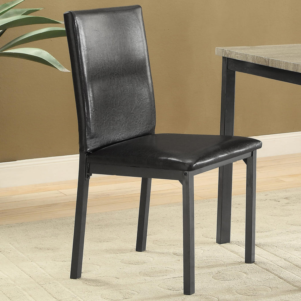 Set of 2 Faux Leather Upholstered Dining Side Chair Black and Grey B44873