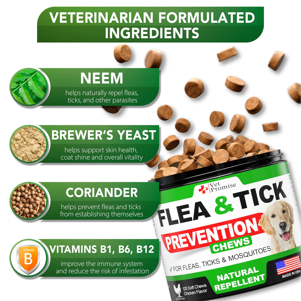 Flea and Tick Prevention for Dogs Chewables B131015