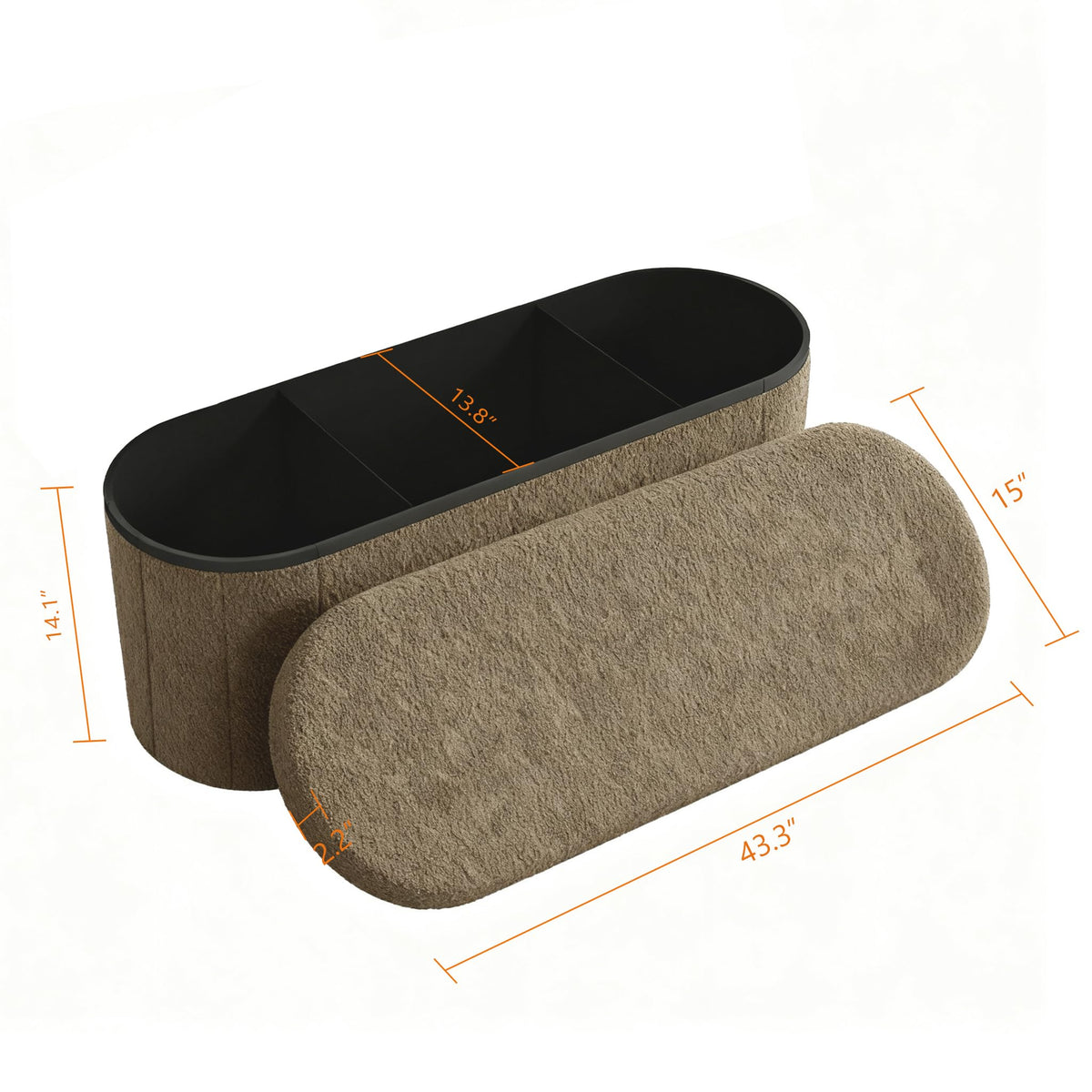 Oval Storage Ottoman C775